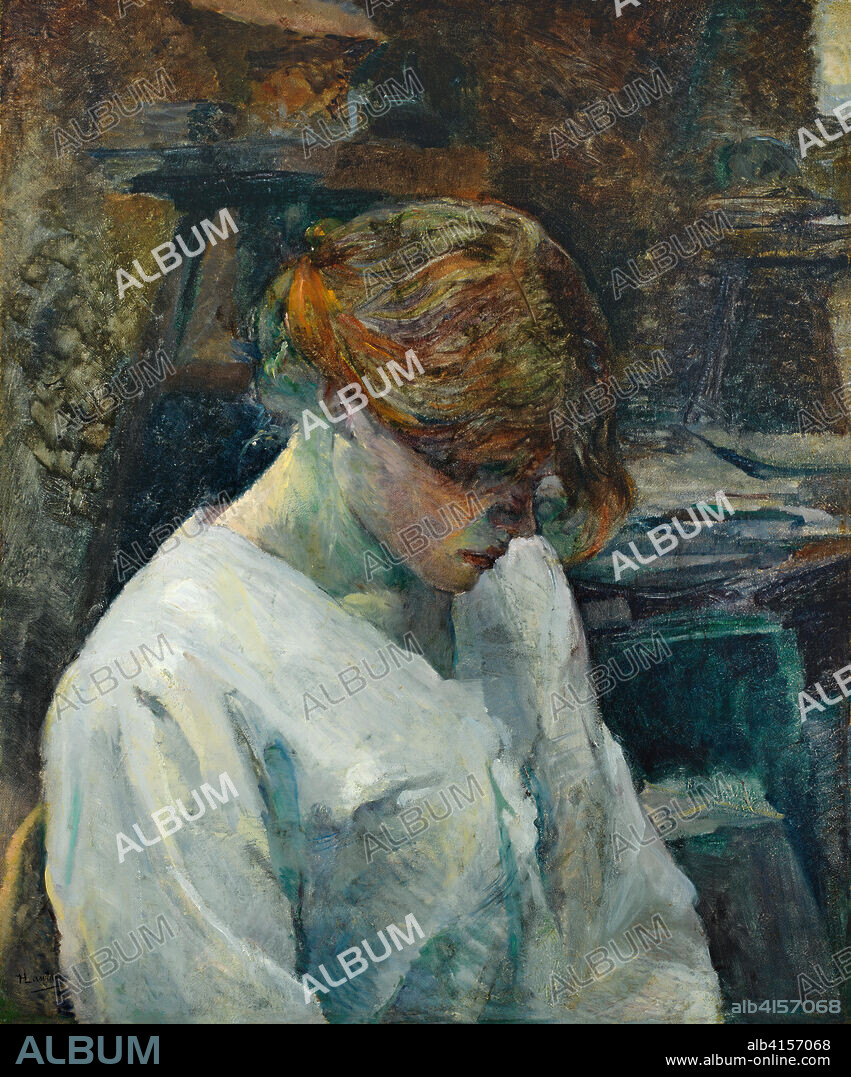 HENRI DE TOULOUSE LAUTREC. Henri de Toulouse-Lautrec (Albi, 1864-Langon, 1901). La Rousse in a White Blouse (1889). Oil on canvas. 60.5 x 50.3 cm.