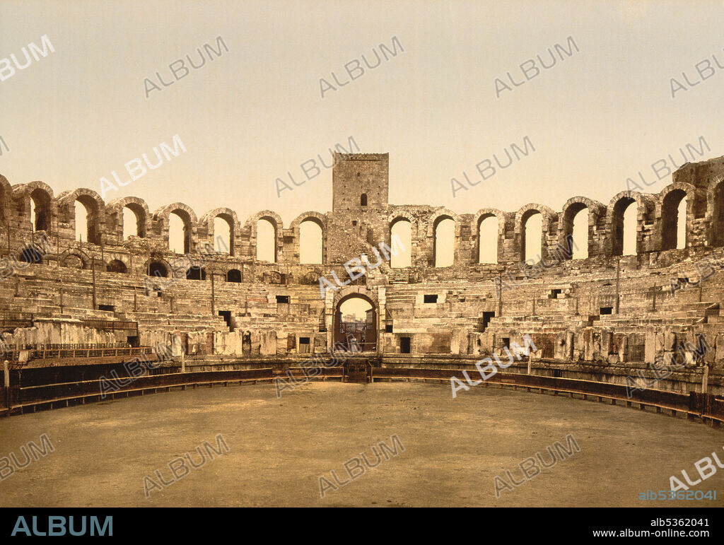 Arena, Arles, France, Photochrome Print, circa 1900.