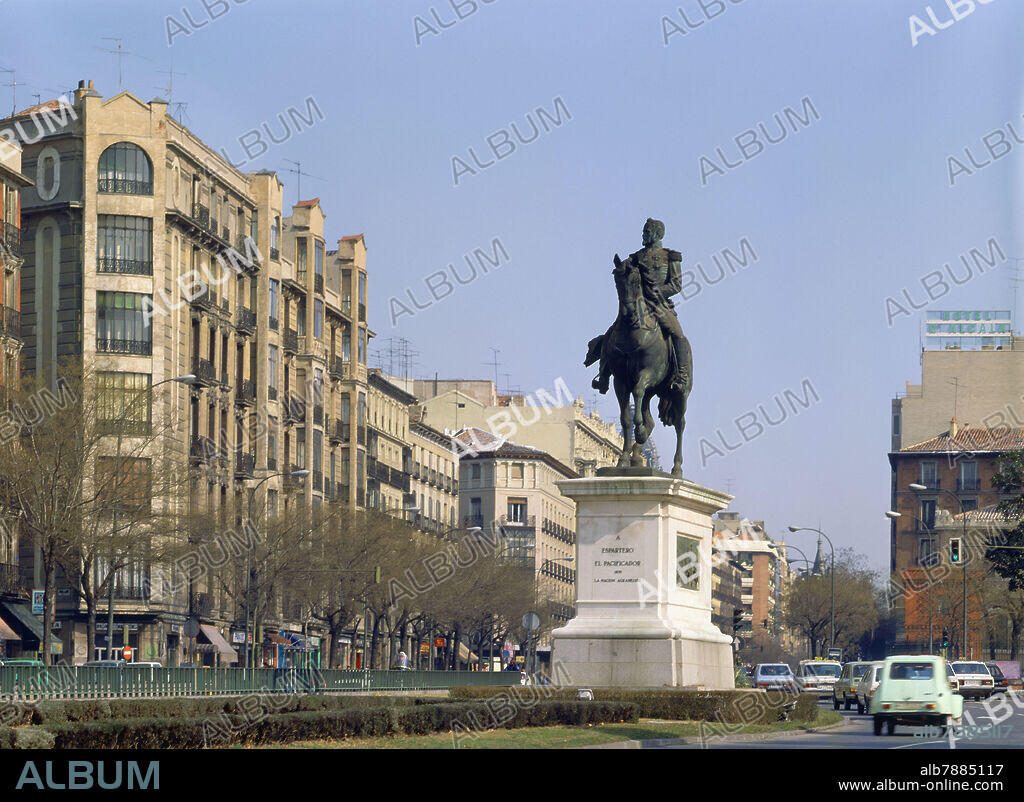 PABLO GIBERT ROIG (1853-1914). ESTATUA ECUESTRE DEL GENERAL ESPARTERO EN LA CALLE ALCALA INAUGURADA EN 1886.