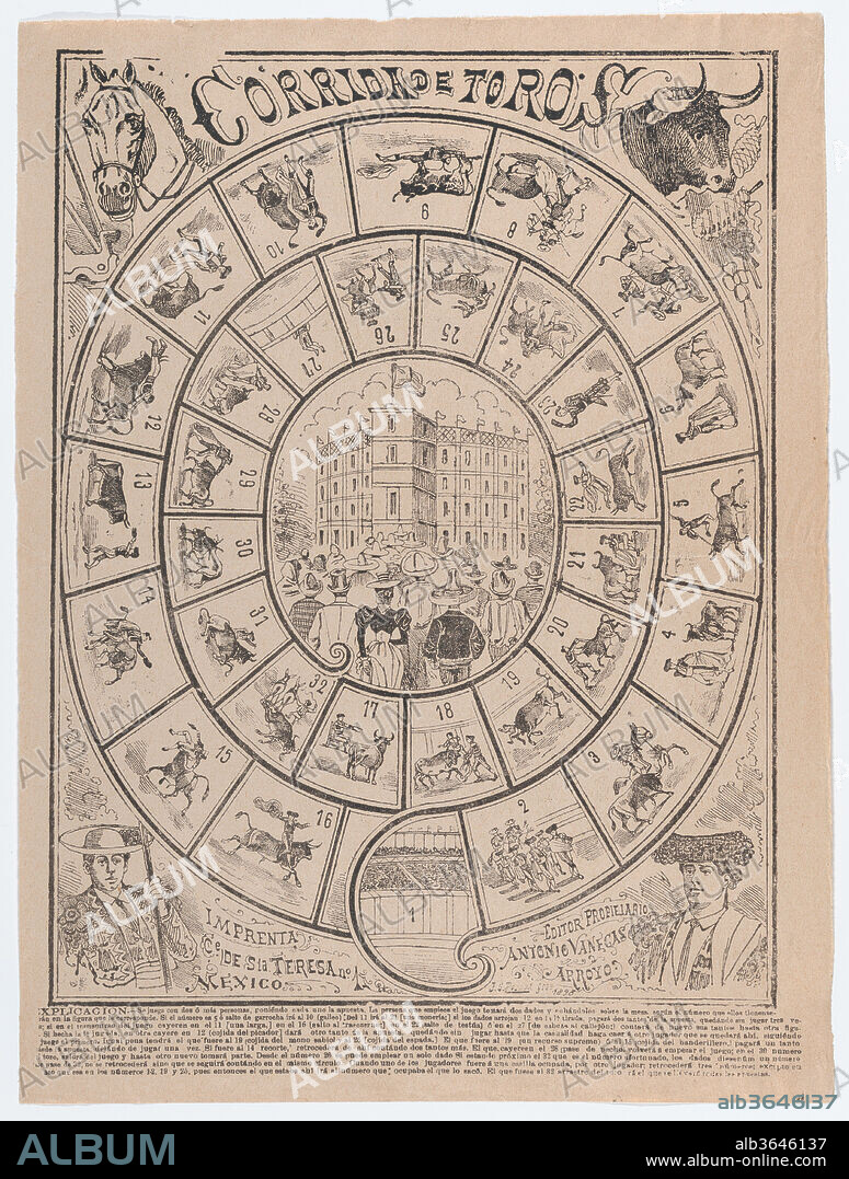 JOSE GUADALUPE POSADA. Game of the bullring (corrida de toros). Artist: José Guadalupe Posada (Mexican, 1851-1913). Dimensions: Sheet: 15 15/16 × 11 13/16 in. (40.5 × 30 cm). Publisher: Antonio Vanegas Arroyo (1850-1917, Mexican). Date: ca. 1900-1910.
