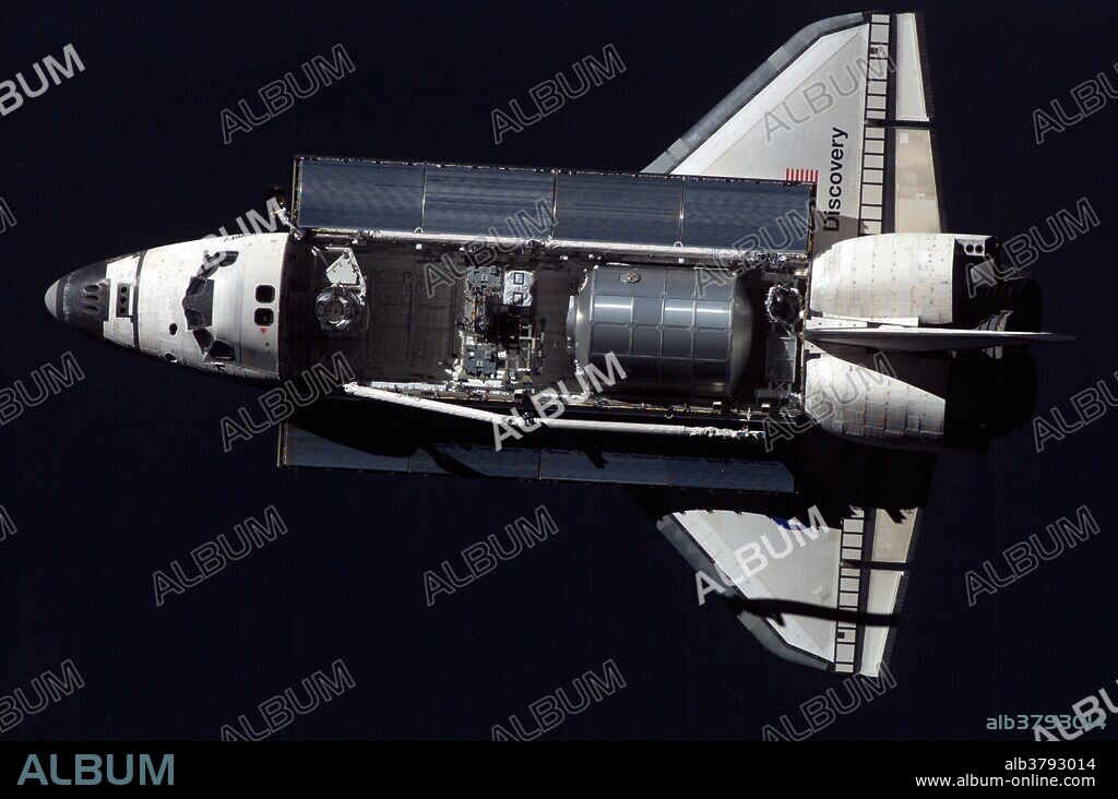Discovery, as seen from ISS during rendezvous and docking operations on the morning of July 28. STS-114 was the first "Return to Flight" Space Shuttle mission following the Columbia disaster. Discovery launched on July 26, 2005, at 10:39 EDT. Discovery delivered supplies to the ISS, but the major focus of the mission was testing and evaluating new flight safety techniques, and inspection and repair techniques. The crewmembers used the new Orbiter Boom Sensor System - a set of instruments on a 50 foot extension attached to the Canadarm. The OBSS instrument package consists of visual imaging equipment and a Laser Dynamic Range Imager to detect problems with the shuttle's Thermal Protection System. The crew scanned the leading edges of the wings, the nose cap, and the crew compartment for damage. Analysis of the launch footage showed debris separating from the external tank during ascent; the issue that had set off the Columbia disaster. NASA decided to postpone future shuttle flights pending additional modifications to the flight hardware. Flights resumed a year later with STS-121.