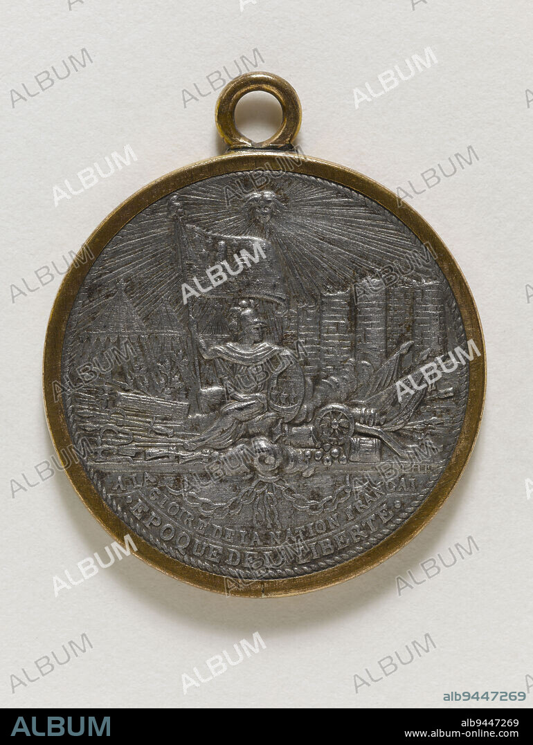 'A la gloire de la nation française', 1789, Palloy, Pierre-François, Medal Engraver, Array, Numismatic, Medal, Diameter: 3.7 cm, Weight (type dimension): 17.52 g.