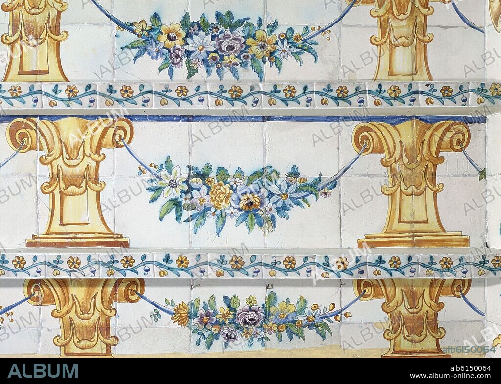 COCINA DE FINALES DEL SIGLO XVIII - DETALLE DE LOS AZULEJOS DE ALCORA.