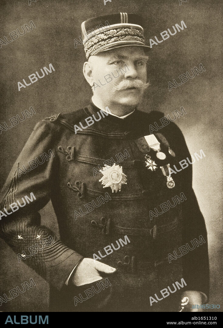 General Joseph Jacques Cesaire Joffre (1852-1931) Chief of Staff French army First World War from photograph by Henri Manuel.