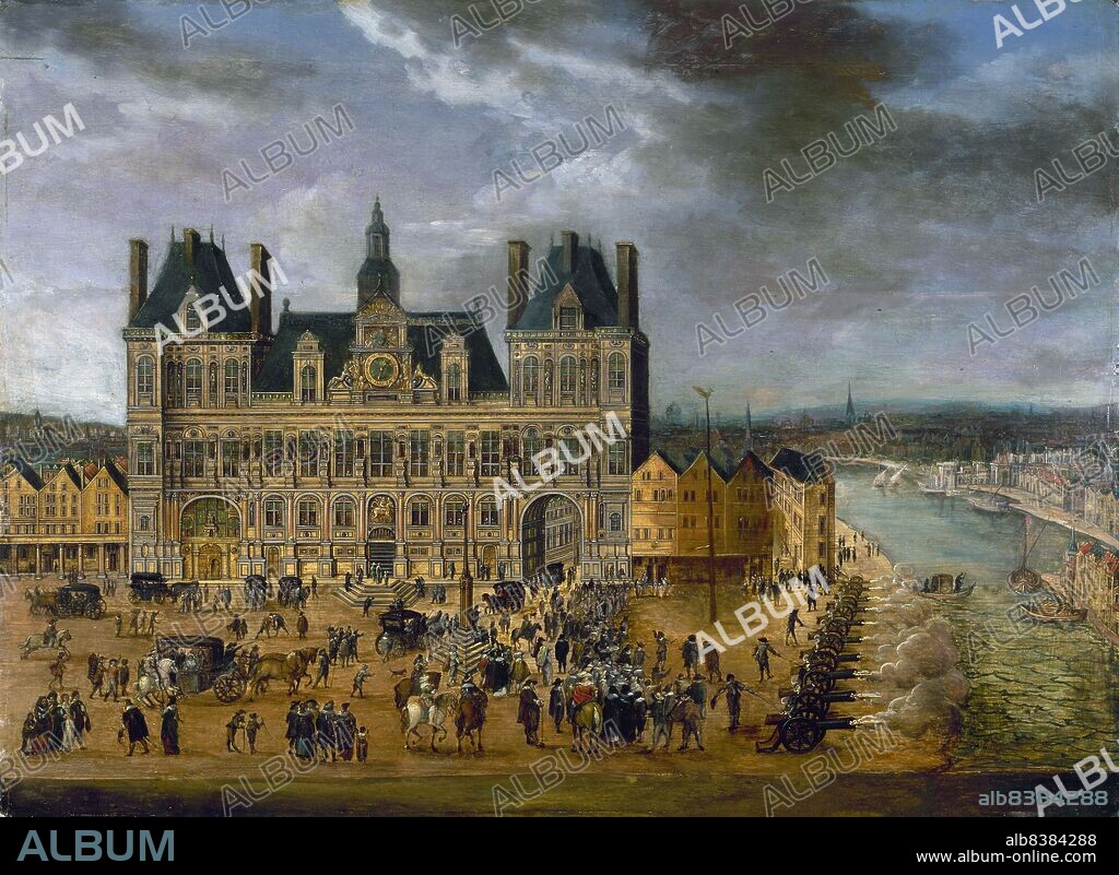 Place de Greve and Hotel de Ville, during a public holiday, around 1640.