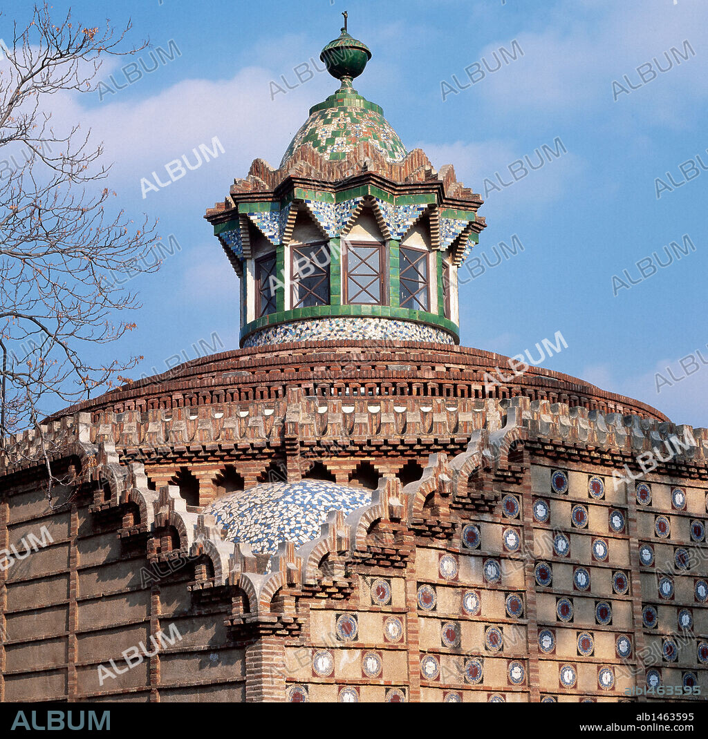 Antoni Gaudi (1852-1926). Catalan architect. Finca Guell. 1884-1887. Dome of the Horses's Pavilion. Barcelona. Spain.