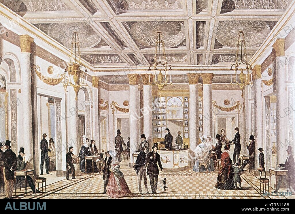 BLUNCK D C. ARTISTAS DANESES EN LA HOSTERIA LA GENSOLA DE TRASTEVERE - 1837.