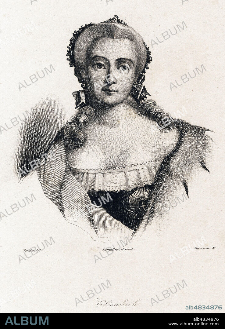 ELISABETH 1ere la Clemente. Illustration de 1838 par Charles VERNIER (1813-1892) pour Russie par Jean-Marie CHOPIN (1796-1871). Credit : Collection Jonas/Kharbine-Tapabor.