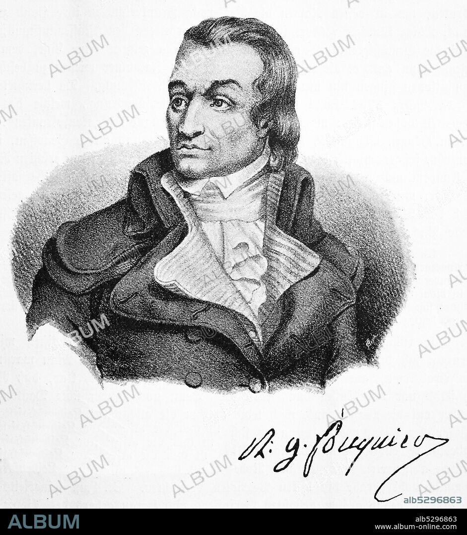 Antoine Quentin Fouquier de Tinville, later Fouquier-Tinville, June 10, 1746 - May 7, 1795, a French revolutionary and public prosecutor, accusateur Public, the Revolutionary Tribunal during the French Revolution  /  Antoine Quentin Fouquier de Tinville, später Fouquier-Tinville, 10. Juni 1746 - 7. Mai 1795, ein französischer Revolutionär und öffentlicher Ankläger, Accusateur Public, des Revolutionstribunals während der Französischen Revolution, Historisch, historical, digital improved reproduction of an original from the 19th century / digitale Reproduktion einer Originalvorlage aus dem 19. Jahrhundert,.
