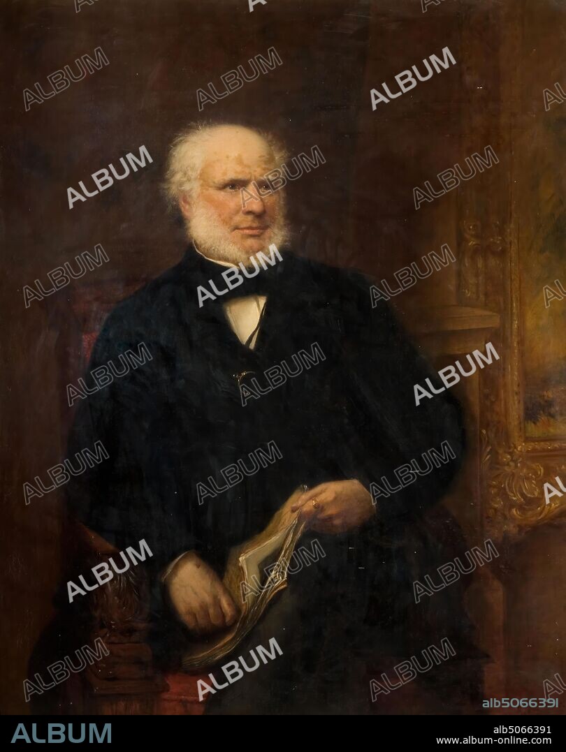 Portrait Of Joseph Gillot, 1872 By Henry Turner Munns, Oil Painting, Portrait, Male, Birmingham history, Bearded.