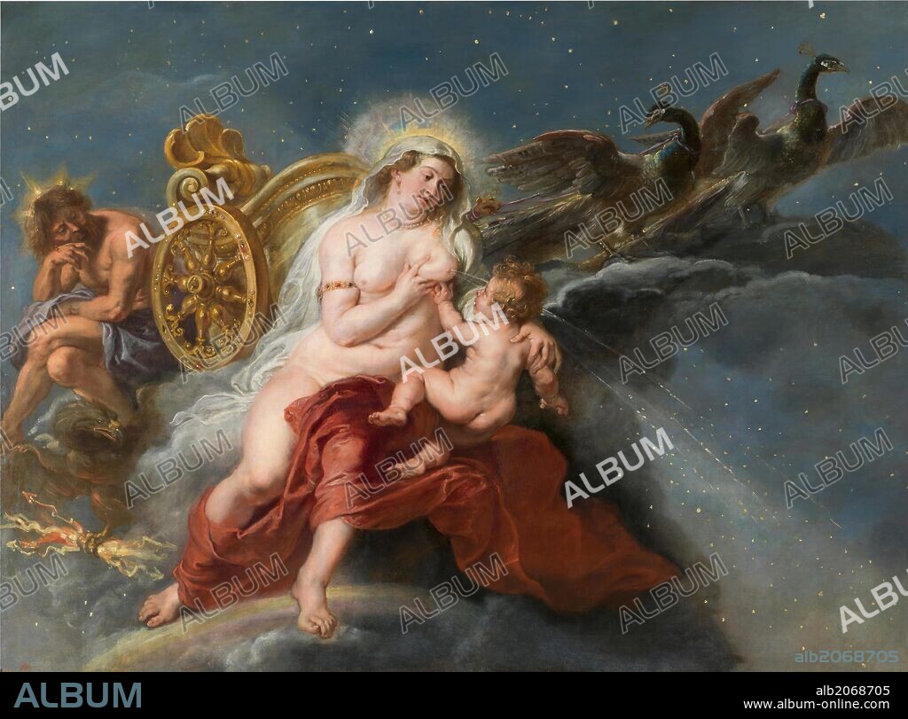 PETER PAUL RUBENS. Pedro Pablo Rubens / 'El nacimiento de la Vía Láctea', 1636-1637, Escuela Flamenca, Óleo sobre Lienzo, 181 cm x 244 cm, P01668.