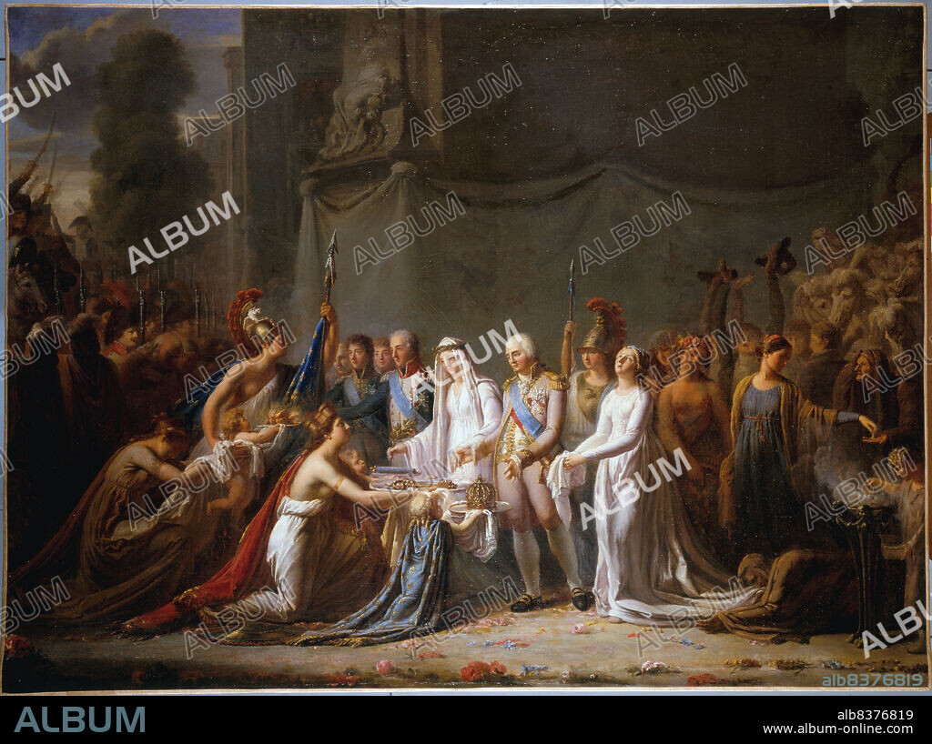 PIERRE NICOLAS LEGRAND. Allegory of the entry of Louis XVIII into Paris, May 3, 1814.