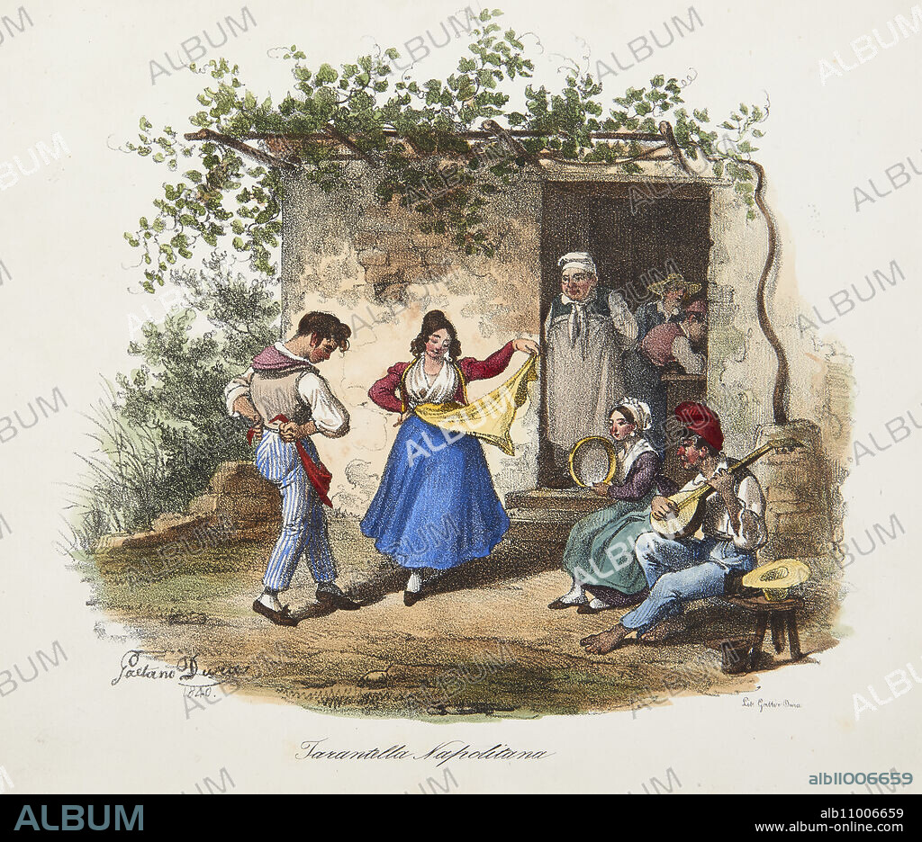 DURA GAETANO. Tarantella. From "Scene di vita e costumi napoletani".