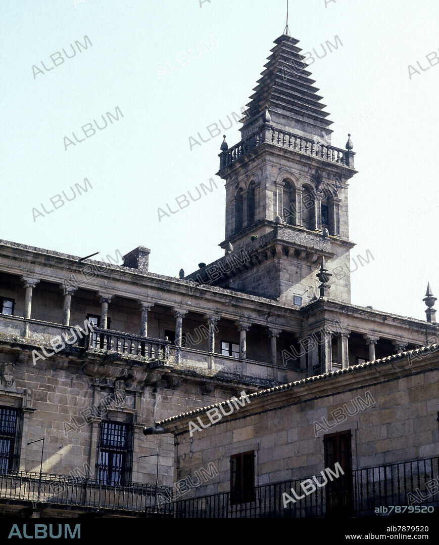 FERNANDEZ JACOME. EXTERIOR-TORRE DE LA VELA CONSTRUIDA EN EL SIGLO XVII - CLAUSTRO CATEDRALICIO- 1540- ARQUITECTURA RENACENTISTA ESPAÑOLA - FOTO AÑOS 70.