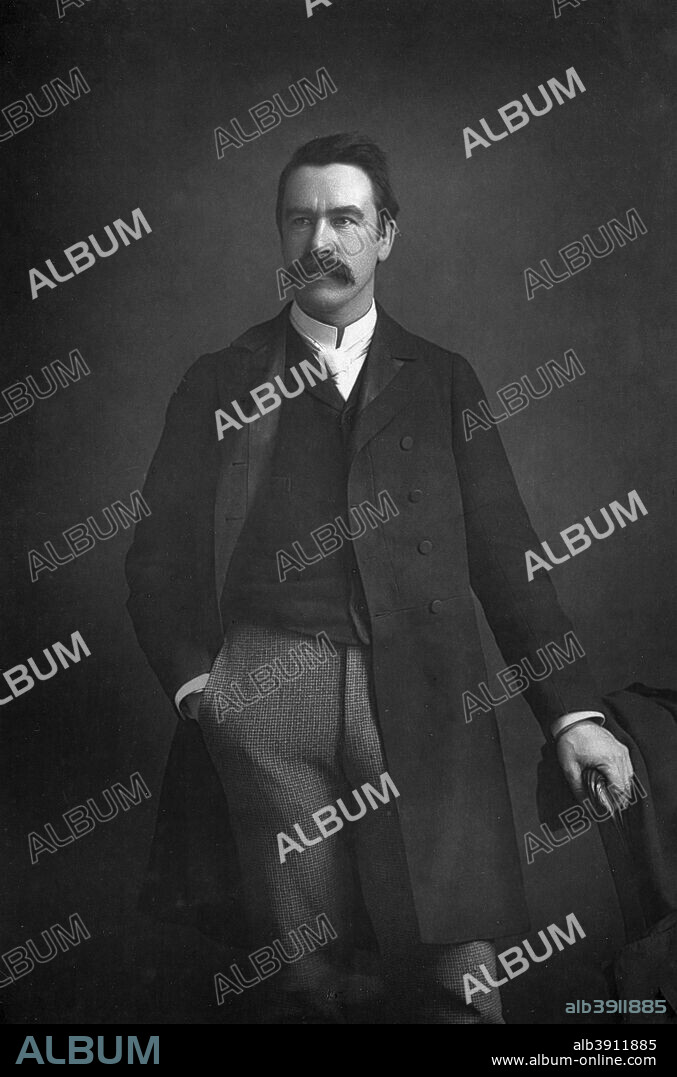 William Martin Conway, 1st Baron Conway of Allington (1856-1937), 1893. Conway was an English art critic, politician and mountaineer. From The Cabinet Portrait Gallery, fourth series, Cassell and Company Limited (London, Paris and Melbourne, 1893).
