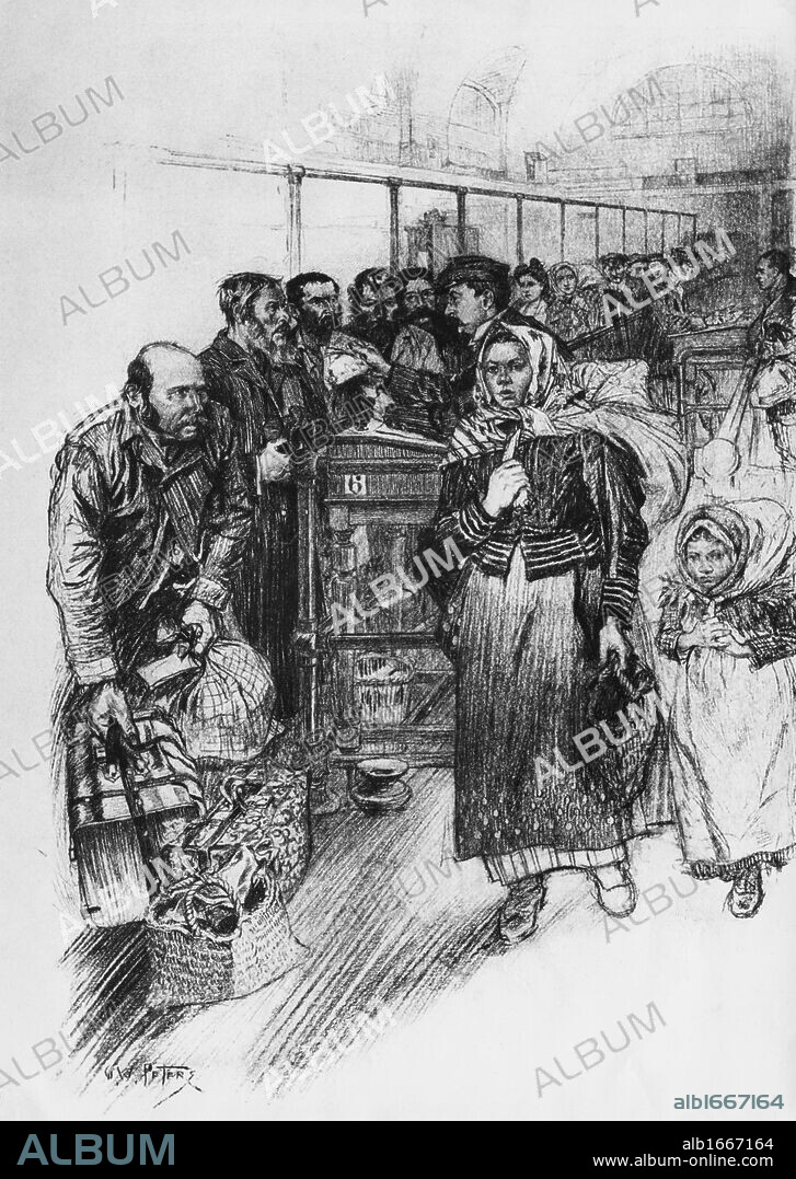 G. W. PETERS. Registry Desk on Ellis Island G.W. Peters.