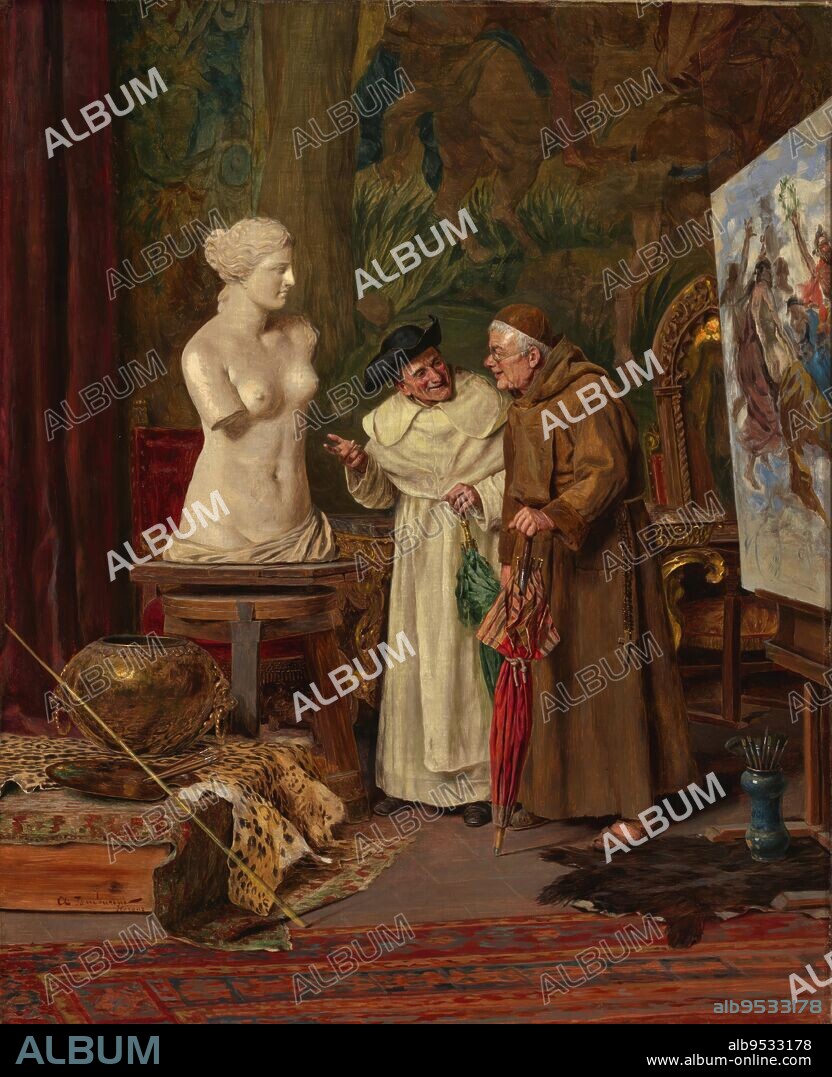 ARNALDO TAMBURINI. In the Studio. oil on canvas. Date: Before 1887.