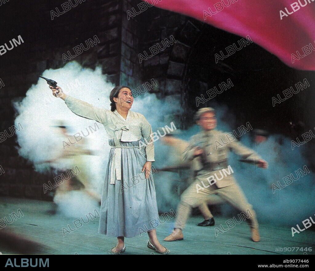 The revolutionary opera "Sea of Blood". Korean revolutionary opera is a tradition of revolutionary opera in North Korea based on that of China during the Cultural Revolution. It is characterized by a highly melodramatic style and reoccurring themes of patriotism and glorification of Juche, President Kim Il-sung, and the working people. Sea of Blood a North Korean opera credited to Kim Il-sung. It was first produced as an opera by Sea of Blood Theatrical Troupe (Pibada Guekdan) in 1971.