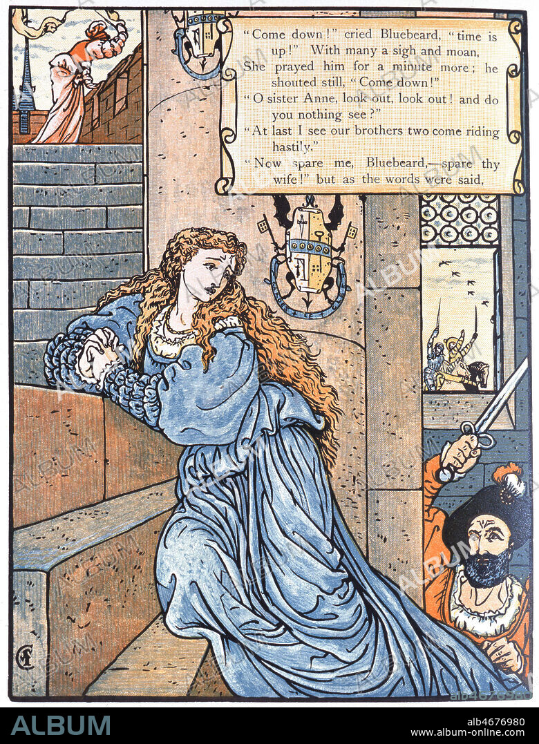 BARBE BLEUE. Conte de GRIMM illustree par Walter CRANE (1845-1915). vers 1870 1875. Credit : Coll. Perrin/KHARBINE-TAPABOR.
