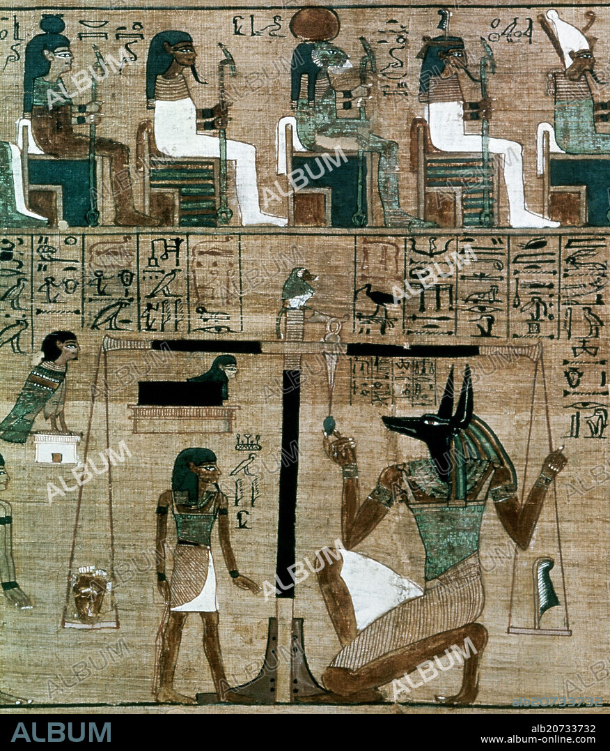 PAPIRO EGIPCIO DEL LIBRO DE LA MUERTE DE ANI - TRIBUNAL DE OSIRIS - TEBAS - 1250 AC.