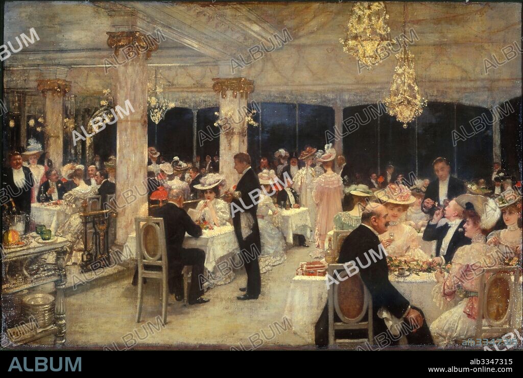 HENRI GERVEX. Un soir de grand prix au pavillon d'Armenonville.