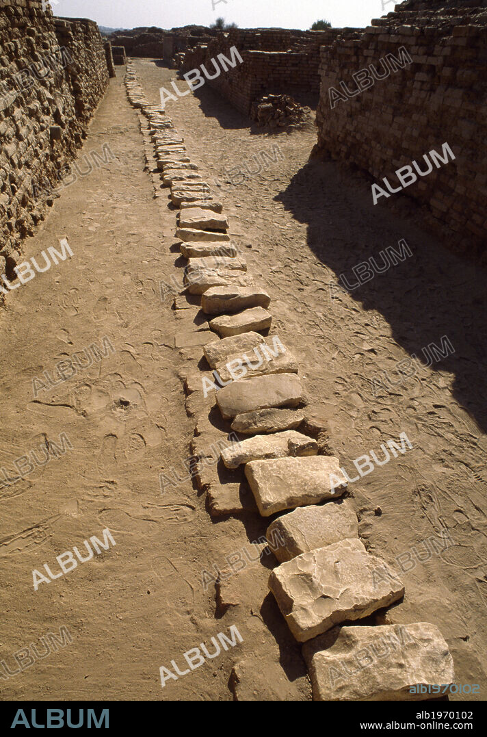 Drains of the Mohenjo Daro archaeological site (UNESCO World Heritage List, 1980), Pakistan. Indus civilization, 3rd millennium BC.