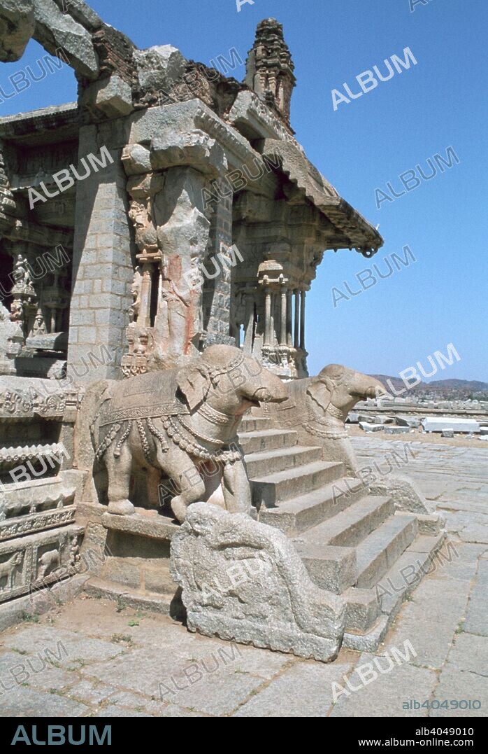 Vitthala Temple, Hampi, Karnataka, India. Hampi was the capital of the Vijayanagara Empire that ruled southern India from 1336 until the mid 16th century. It is noted for the architecture of its Hindu temples. The city was pillaged and abandoned after it fell to the Muslim Deccan Sultanates in 1565. The Vitthala Temple was begun in the 15th century.