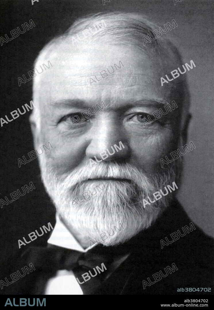 Andrew Carnegie (November 25, 1835 - August 11, 1919) was a Scottish-American industrialist and one of the highest profile philanthropists of his era and had given away almost 90 percent of his fortune to charities and foundations by the time of his death. His 1889 article proclaiming "The Gospel of Wealth" called on the rich to use their wealth to improve society, and stimulated a wave of philanthropy. He emigrated to America with his very poor parents in 1848. Carnegie started as a telegrapher and by the 1860s had investments in railroads, railroad sleeping cars, bridges and oil derricks. He accumulated further wealth as a bond salesman raising money for American enterprise in Europe. He built Pittsburgh's Carnegie Steel Company, which he sold to J.P. Morgan in 1901 for $480 million (in 2014, $13.6 billion), creating the U.S. Steel Corporation. His life has often been referred to as a true "rags to riches" story. He died in 1919, at the age of 83, of bronchial pneumonia. Undated, uncredited portrait of Carnegie.