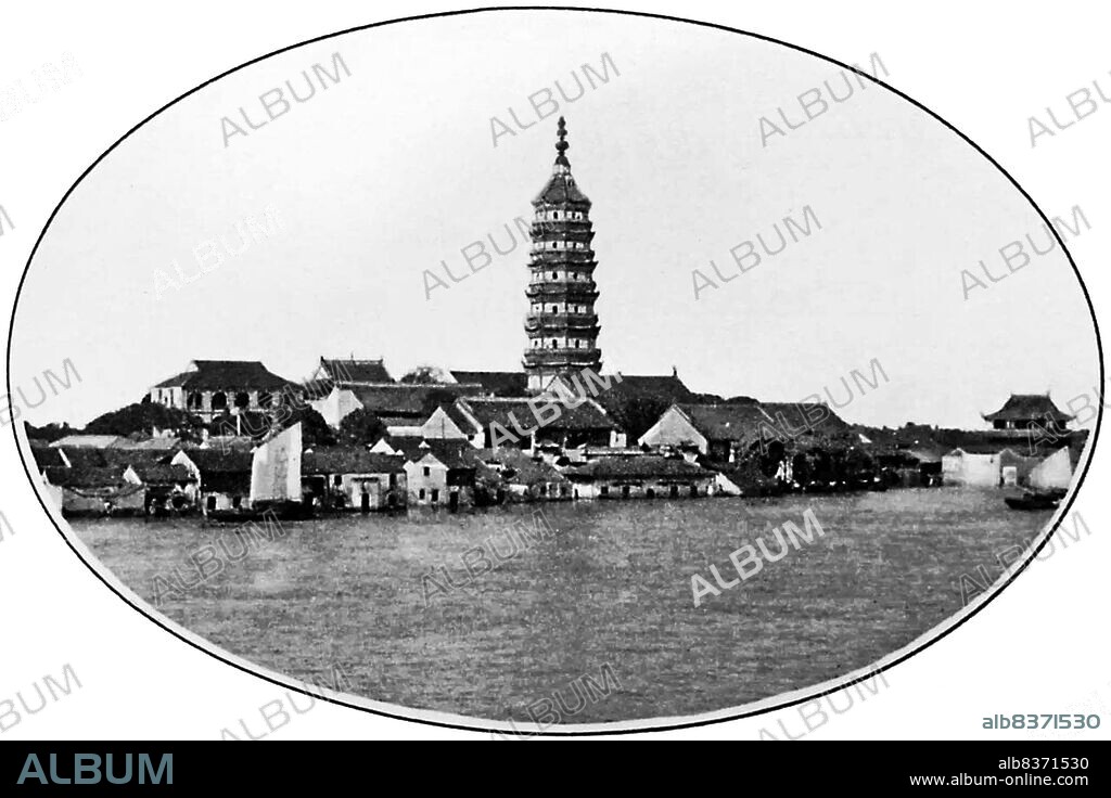 The 1931 China floods or the 1931 Yellow River floods were a series of devastating floods that occurred in the Republic of China.<br/><br/>. The floods are generally considered among one of the deadliest natural disasters ever recorded. Estimates of the total death toll range from 145,000 to between 3.7 million and 4 million.. The Zhenfeng Pagoda was originally built in 1570 during the Ming Dynasty. Due to its location near a bend in the Yangtze River, the pagoda was formerly used as a lighthouse, and contains niches for lanterns.[ After construction, the pagoda was initially called the 'Ten-thousand Buddha' pagoda due to its interior containing over six hundred statues of the Buddha.