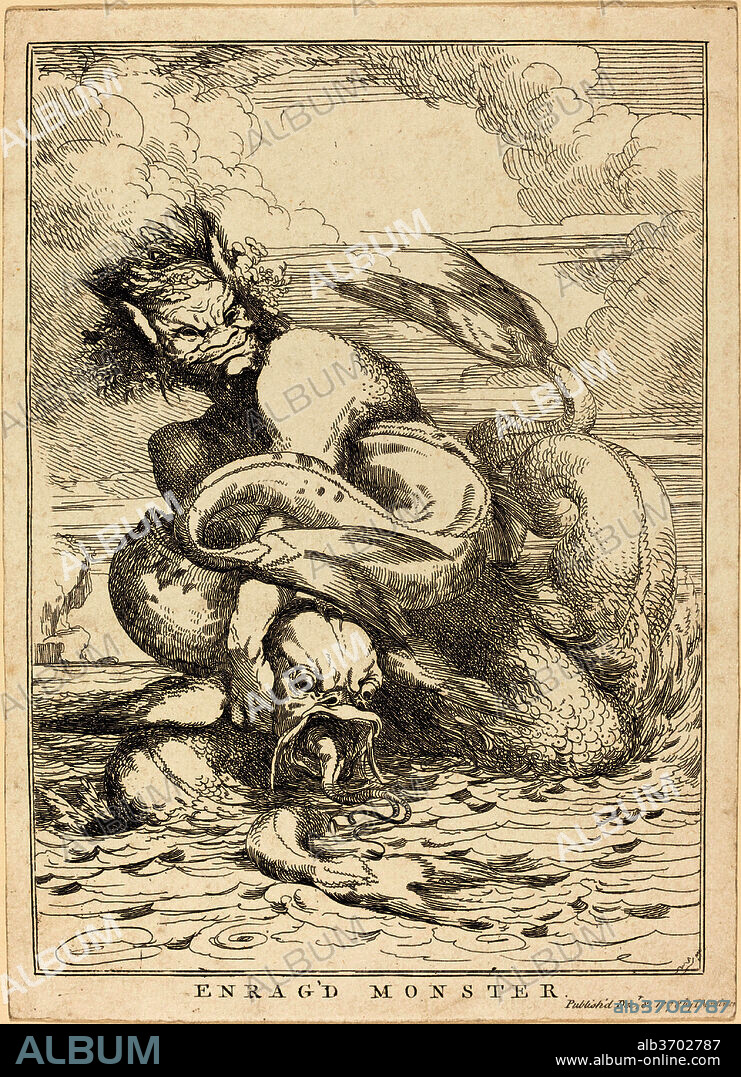 JOHN HAMILTON MORTIMER. Enrag'd Monster. Dated: 1778. Medium: etching.