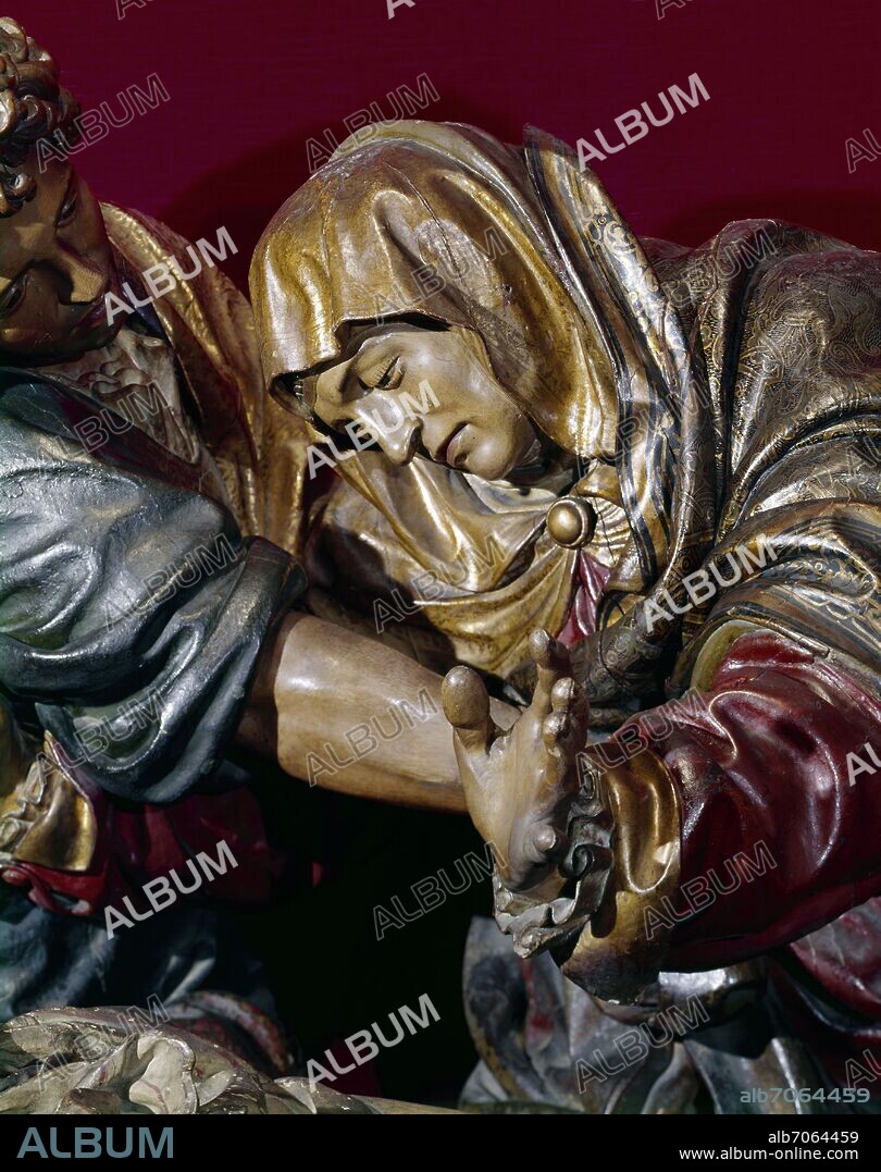 JUAN DE JUNI (1507-1577). ENTIERRO DE CRISTO - ESCULTURA RENACENTISTA -1539-1544- DETALLE DE LA DOLOROSA.