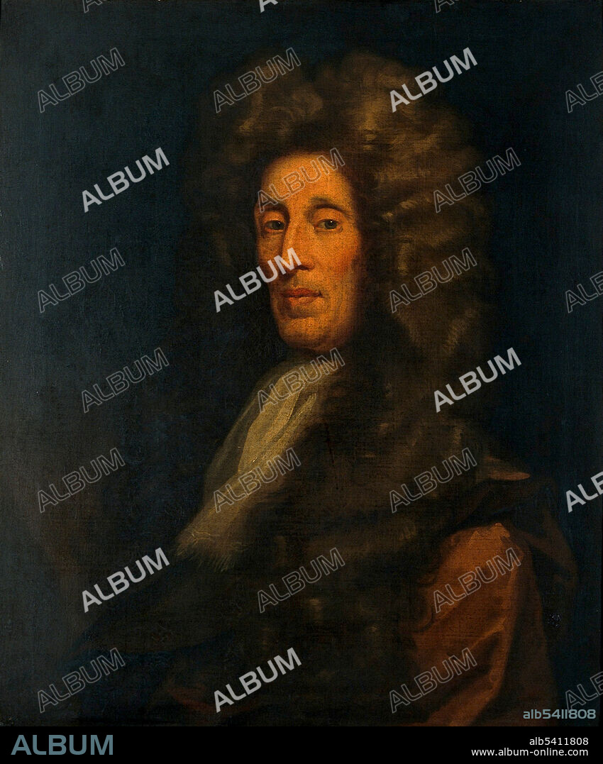 Ambrose Godfrey-Hanckwitz (1660 - January 15, 1741) was a German apothecary. In 1679, he travelled to London where he worked as an assistant to Robert Boyle, trying to produce phosphorus. Two years of research satisfied Boyle's curiosity, but Godfrey was still interested in phosphorus and Boyle agreed to finance him. Godfrey's business grew along with his reputation, and he took on employees, becoming known for producing the best phosphorus available. He also invented and patented a machine that acted as a fire extinguisher. No artist credited, undated (cropped and cleaned).
