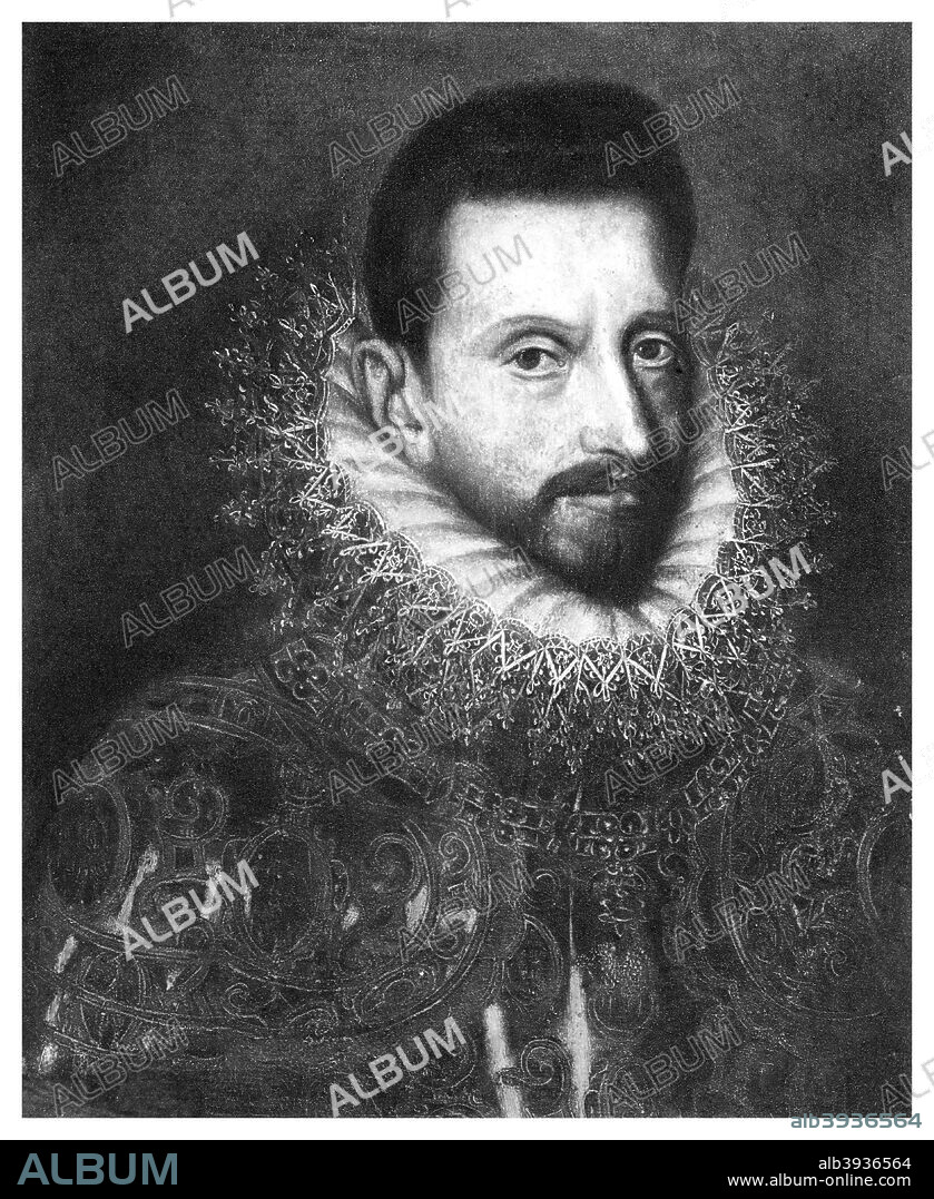 Alessandro Farnese, Duke of Parma, 16th century, (1896). The nephew of King Philip II of Spain, the Duke of Parma (1546-1592) distinguished himself at the battle of Lepanto in 1571, going on to lead Spanish forces against the Dutch revolt in the Netherlands. He was Governor-General of the Spanish Netherlands from 1578. He was due to command the Spanish army in the invasion of England planned in 1588, but the invasion was abandoned after the Armada was defeated. In 1590 he was sent to France where he successfully relieved the Siege of Paris. Illustration after a picture in the Musee de Versailles, from a work published by Boussod, Valadon & Co, (1896).