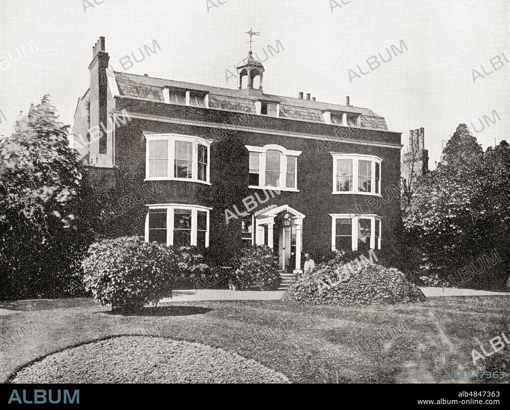 Gad's Hill Place, Higham, Kent, England.  Home of Charles John Huffam Dickens, 1812 â€“ 1870.  English writer and social critic.  From International Library of Famous Literature, published c. 1900.  From International Library of Famous Literature, published.