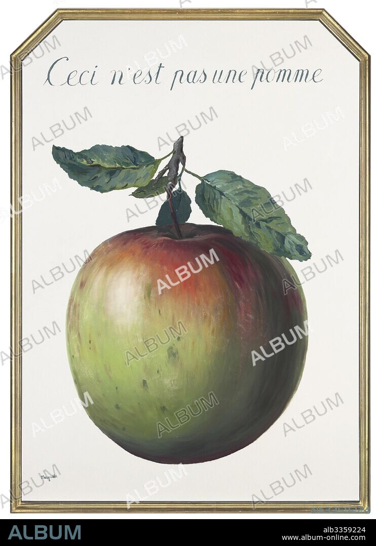 RENé FRANçOIS GHISLAIN MAGRITTE. Ceci n'est pas une pomme (This is not an apple).