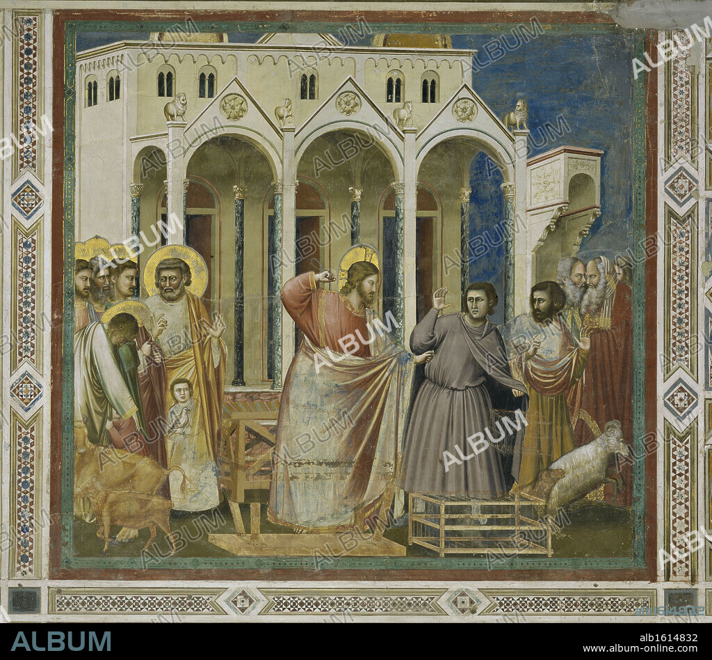 Cleansing of the Temple  Giotto di Bondone (c. 1266-1337 /Florentine)   Fresco   Arena Chapel, Cappella degli Scrovegni, Padua.