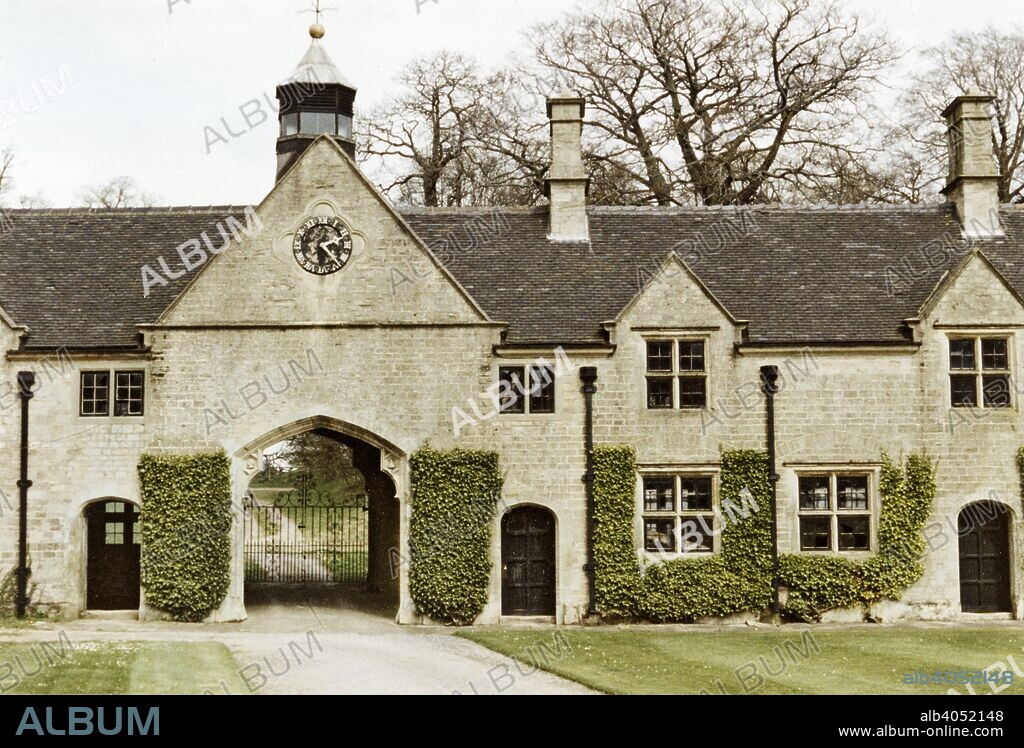 Entrance to the stable block, Annesley Hall, Nottinghamshire, 1994. The hall dates back to the Medieval period - an arcade post of a medieval aisled hall was found in the hall wall during restoration work in the mid 1980s. The central part of the hall dates from the 17th century, and was altered and enlarged in the 19th century. Annesley Hall is an ancient manor house set in a 17th century landscape park of around 250ha. The hall is grade II listed, as are other parts of the park, such as the terrace to the south-west of the hall, and the gatehouse. Nearby are the ruins of the grade I listed old Annesley Church. Annesley Hall contains many trophies calling to memory the great men who have made it their home. Portraits of the Byrons, the Chaworths, and the Musters adorn the walls.