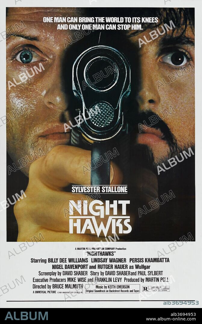 Poster de HALCONES DE LA NOCHE, 1981 (NIGHTHAWKS), dirigida por BRUCE MALMUTH. Copyright UNIVERSAL PICTURES.