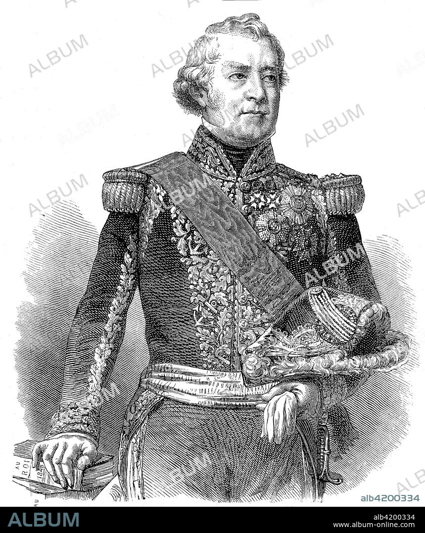 Ange Rene Armand, Baron de Mackau, 17 February 1788 - 13 May 1855, was a French naval officer and politician, Pictures of the time of 1855, digital improved reproduction of an original print from th 19th century.