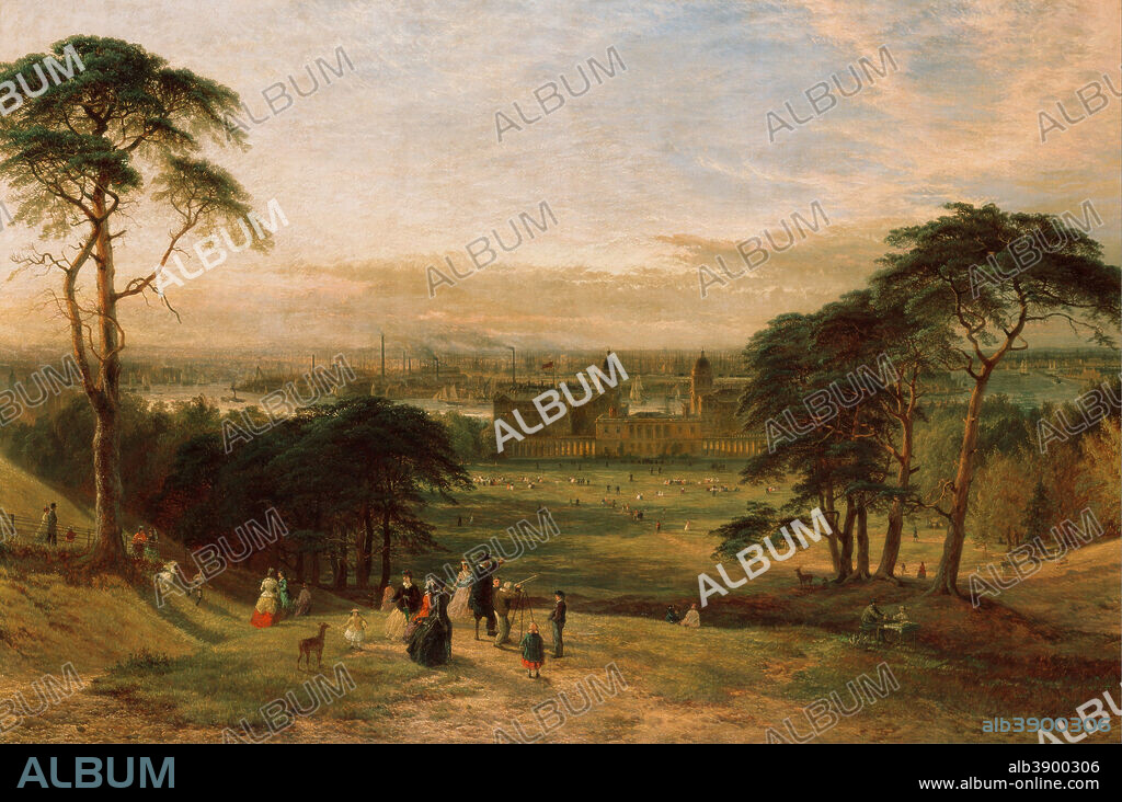 HENRY DAWSON. London from Greenwich Hill. Date/Period: 1869 to 1870. Painting. Oil on canvas. Height: 1,829 mm (72 in); Width: 2,731 mm (107.51 in).
