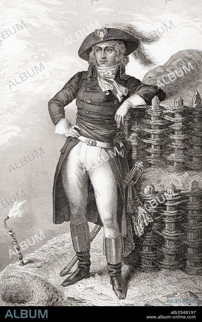 Louis Antoine Léon de Saint-Just, 1767 – 1794. Military and political leader during the French Revolution. From Galerie Historique de la Révolution Française, published c.1869.