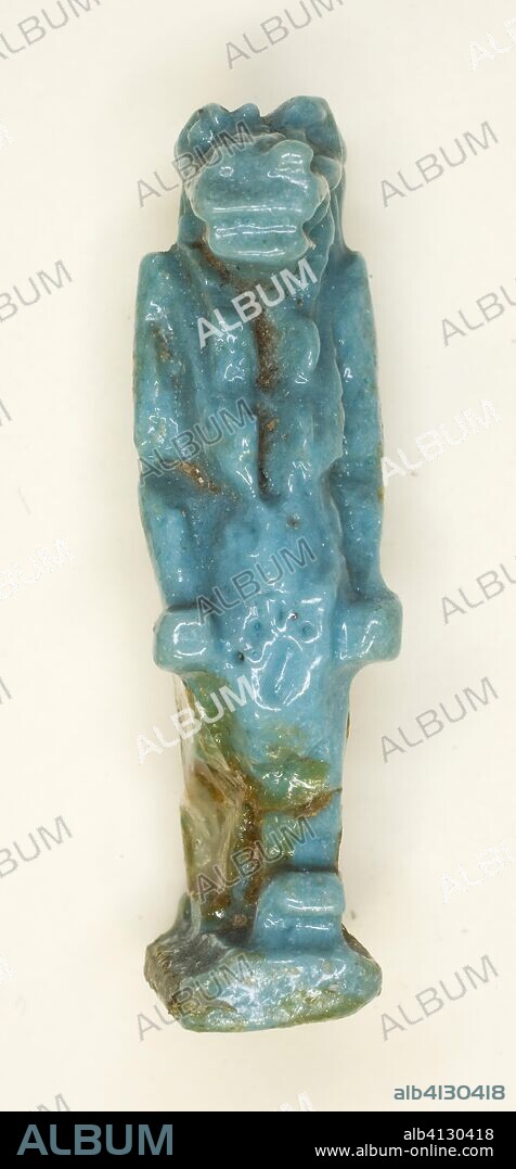 ANCIENT EGYPTIAN. Amulet of the Goddess Tawaret (Toeris). Egyptian. Date: 1070 BC-656 BC. Dimensions: 3.5 × 1 × 1.25 cm (1 3/8 × 3/8 × 1/2 in.). Faience. Origin: Egypt.