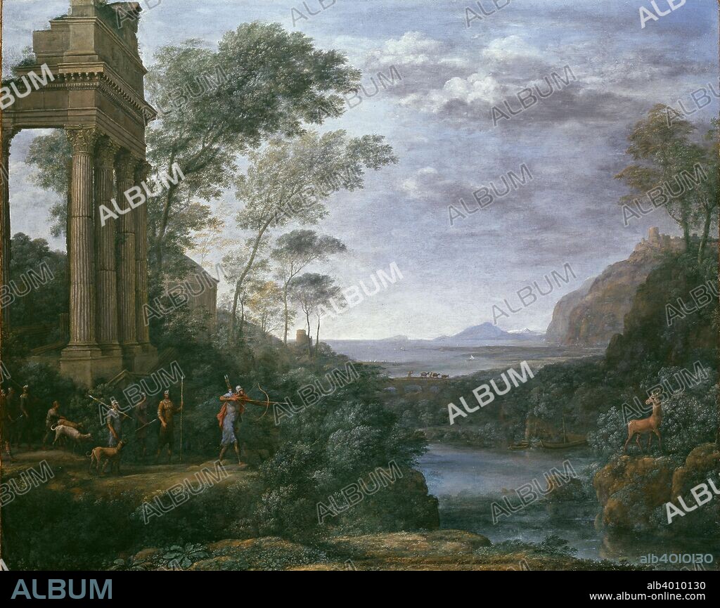 Landscape with Ascanius shooting the Stag of Sylvia, 1681-1682. Dimensions: height x width x depth: 120 x 150 cm.