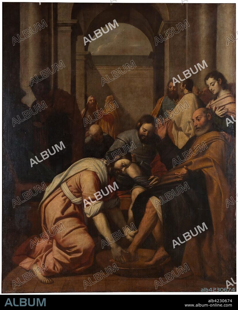 ANTONIO ARIAS FERNÁNDEZ. Antonio Arias Fernández / 'Jesucristo lavando los pies a San Pedro'. 1657. Óleo sobre lienzo, 206 x 167 cm.