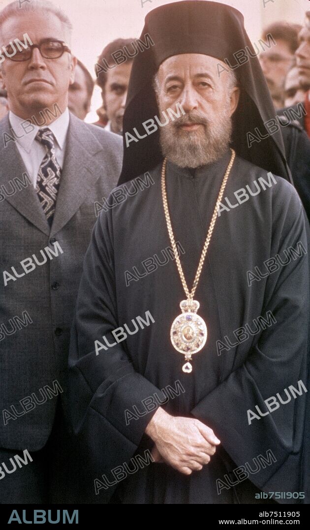 MAKARIOS III (1913-1977) ARZOBISPO Y PRIMADO DE LA IGLESIA ORTODOXA CHIPRIOTA Y PRIMER PRESIDENTE DE LA REPUBLICA DE CHILE.