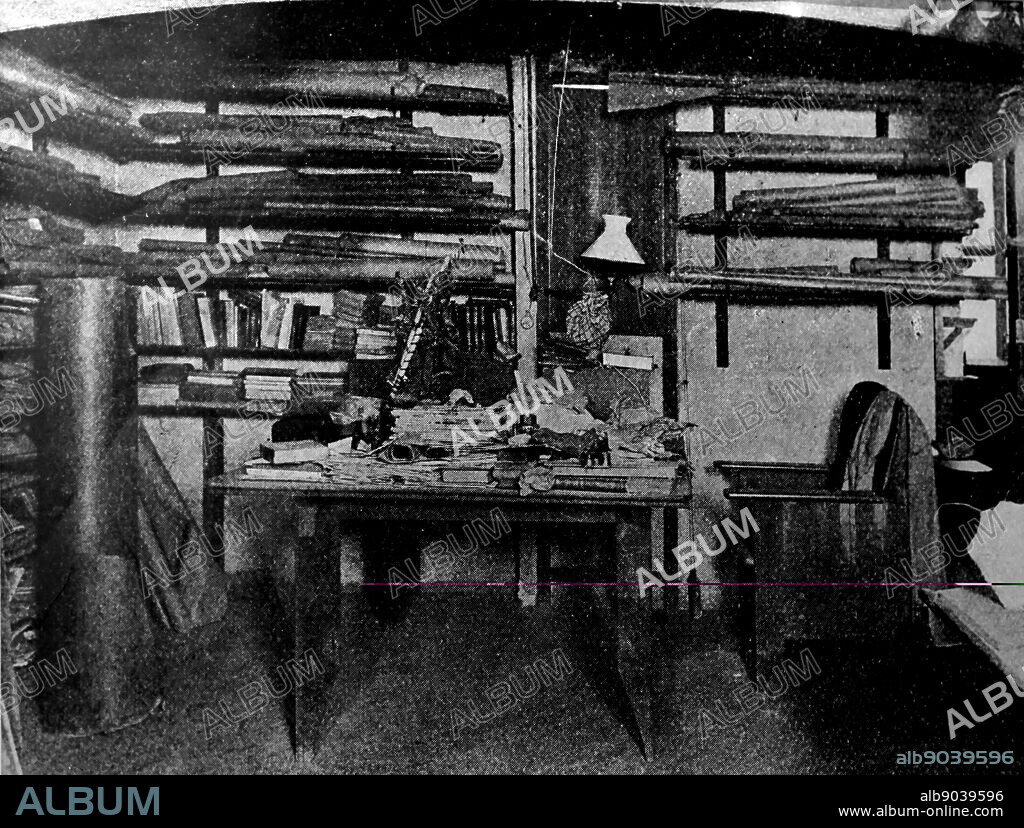 Architects studio at the Sagrada Familia; Cathedral, Barcelona used by the architect Antoni Gaudi 1883 (18521926).