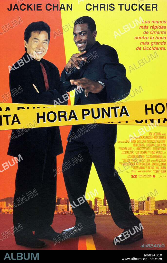 Poster de HORA PUNTA, 1998 (RUSH HOUR), dirigida por BRETT RATNER. Copyright NEW LINE CINEMA.