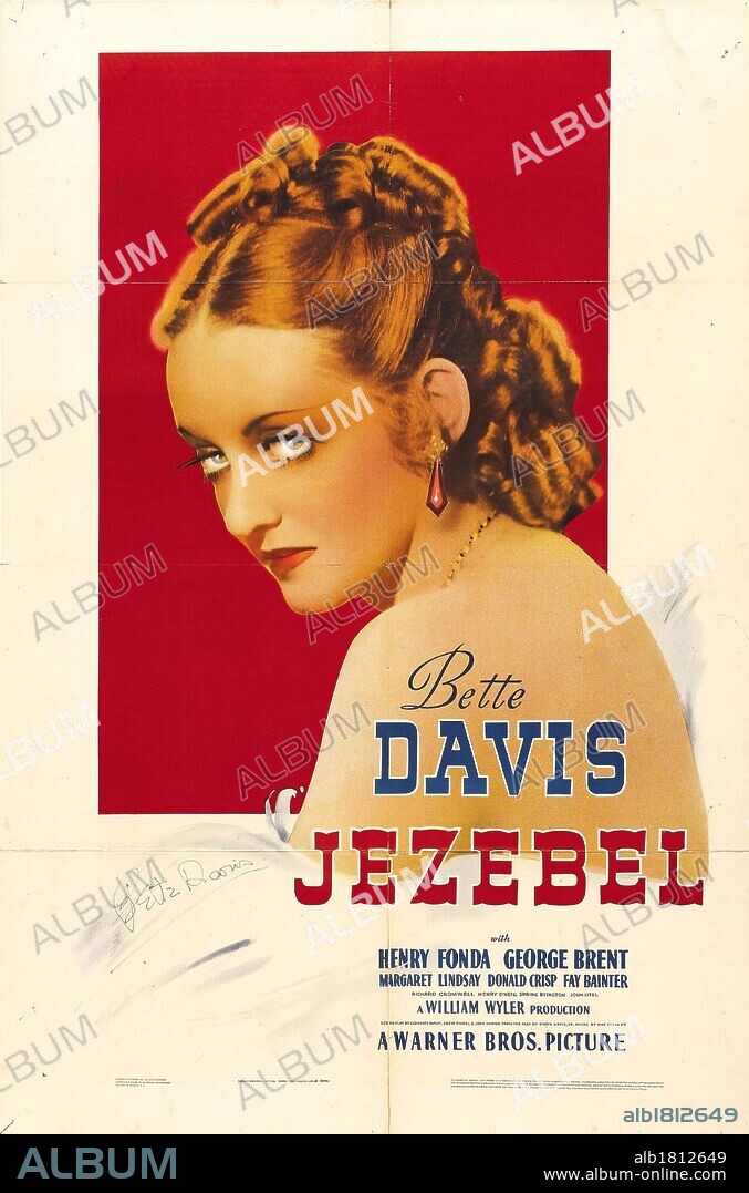 Poster of JEZEBEL, 1938, directed by WILLIAM WYLER. Copyright WARNER BROS/FIRST NATIONAL.