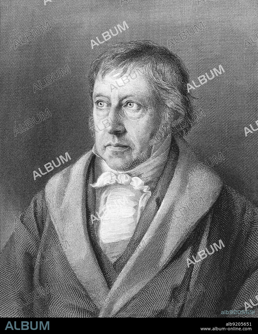 Georg Wilhelm Friedrich Hegel (1770-1831), major German philosopher. Engraving by Lazarus Gottlieb Sichling (1812-1863).