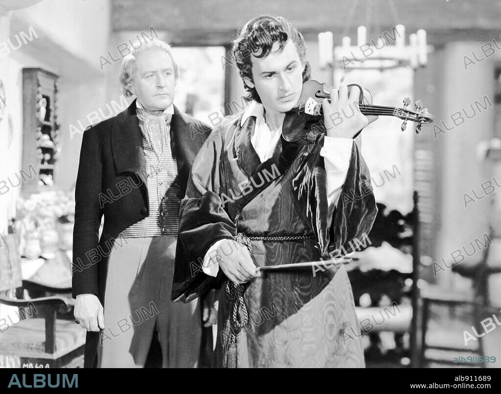 COMPOSER PAGANINI and STEWART GRANGER. STEWART GRANGER in THE MAGIC BOW, 1946. Copyright GAINSBOROUGH FILMS.